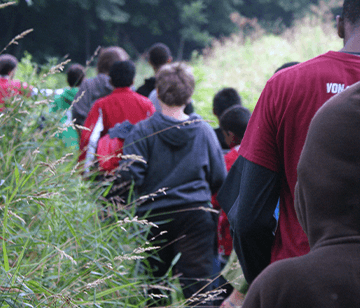 Camp White Eagle covers almost 120 acres of beautiful forests and land, containing numerous trails and deer paths that make for a great variety of hikes. Choices range from a leisurely hike through the fields and meadows of camp, to a challenge hike.